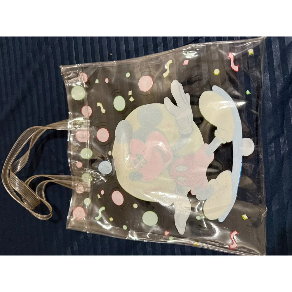 Vintage Disney Mickey Mouse Clear PVC Tote Bag Skateboard Monogram Products